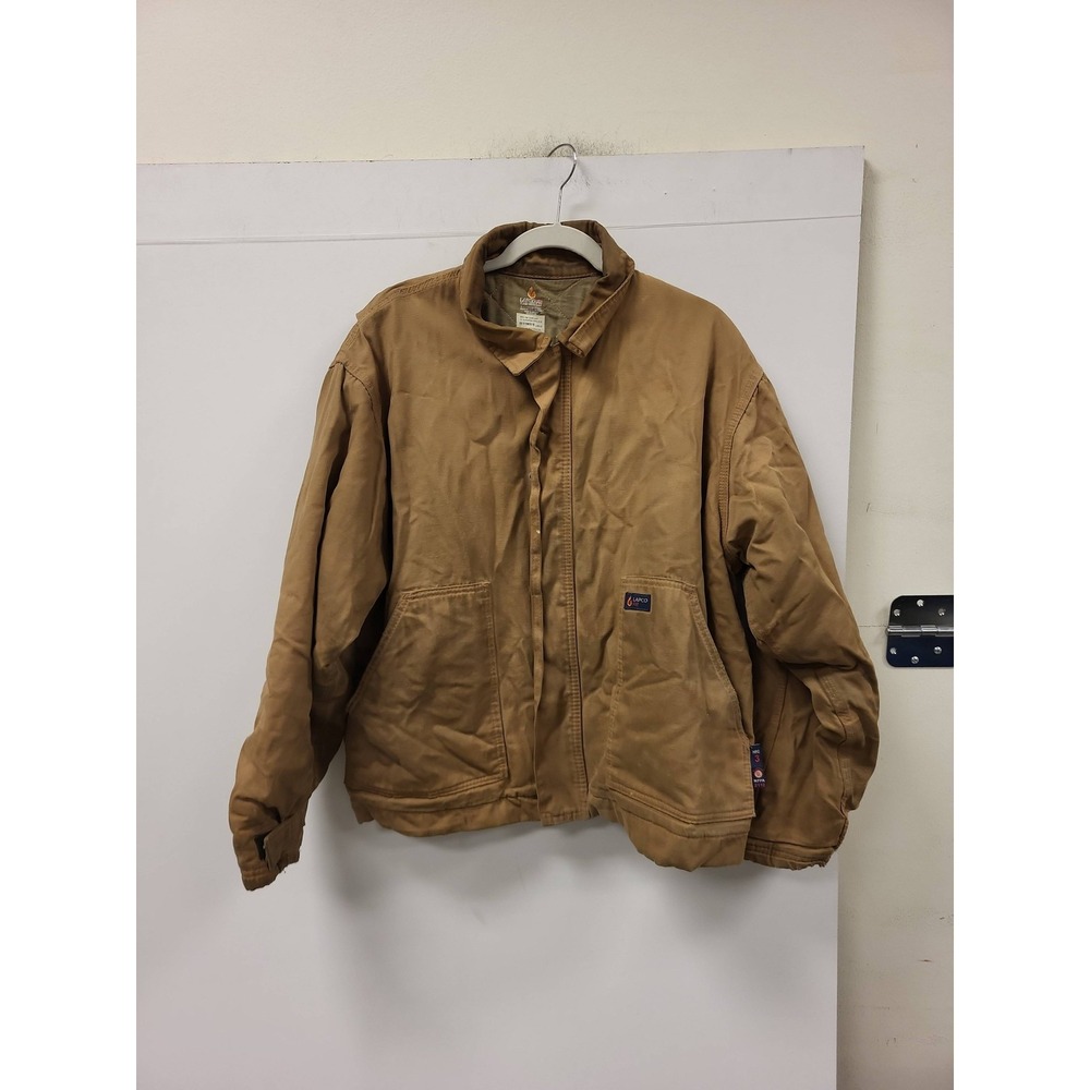 LAPCO FR Jacket XL Regular Mens Brown Cotton Workwear Flame‎ Resistant Coat